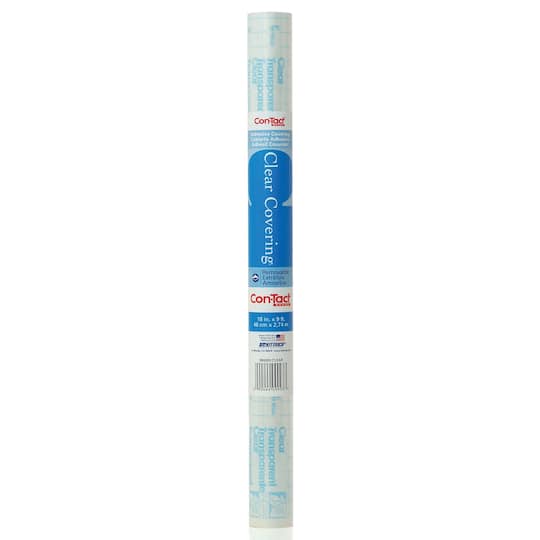Con-tact&#xAE; Clear Covering&#x2122; Clear Adhesive Roll, 18&#x22; x 9 ft, 6 Rolls